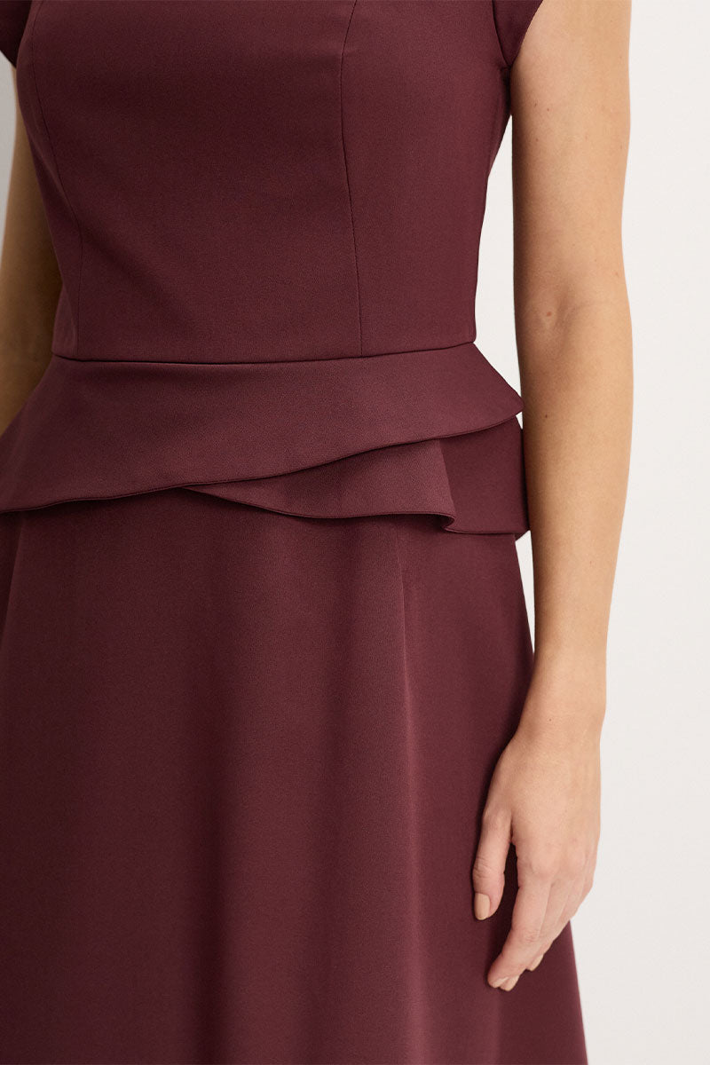 Vestido Perola Midi - Vinho