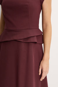 Vestido Perola Midi - Vinho