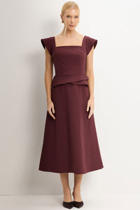 Vestido Perola Midi - Vinho