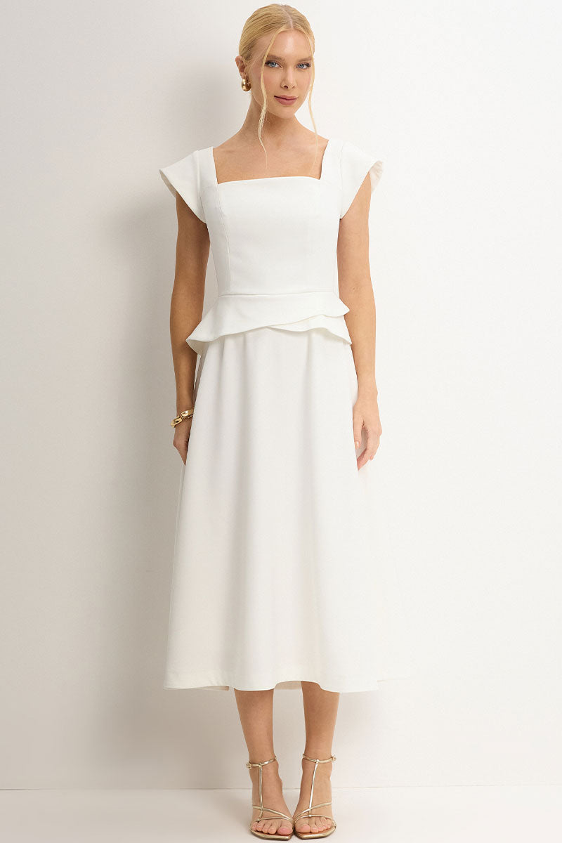 Vestido Perola Midi - Off White