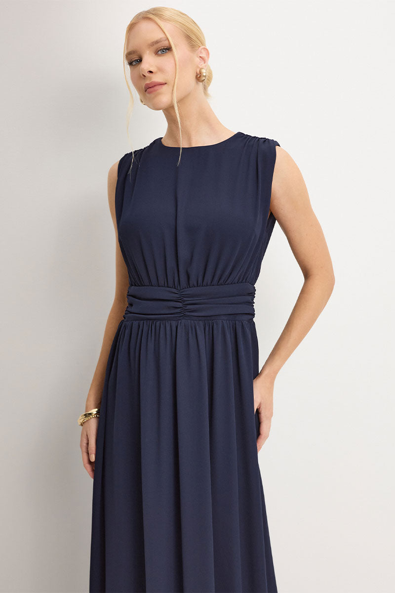 Vestido Longo Esmeralda - Azul Marinho