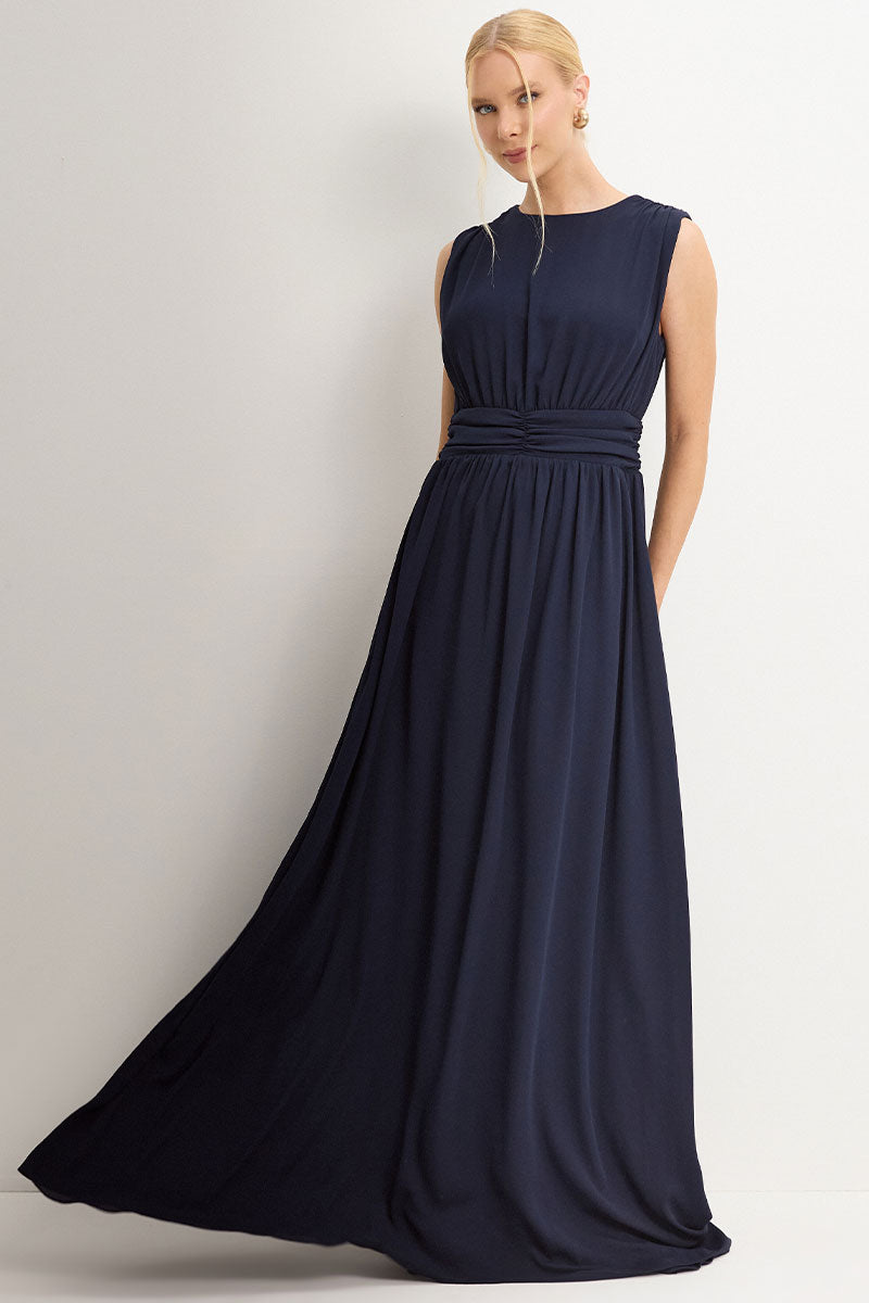 Vestido Longo Esmeralda - Azul Marinho