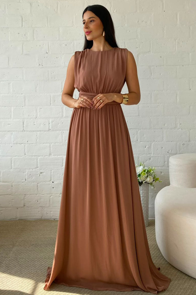 Vestido Esmeralda Longo - Marrom