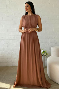 Vestido Esmeralda Longo - Marrom