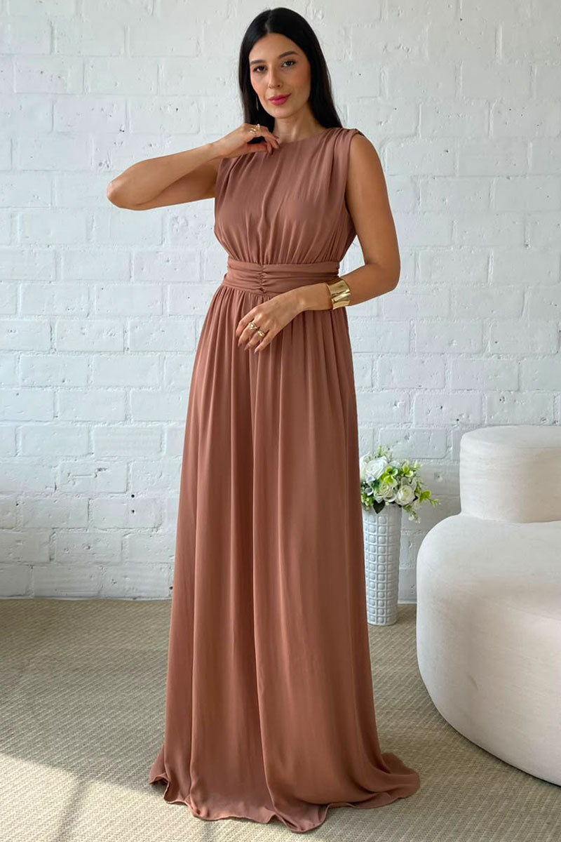 Vestido Esmeralda Longo - Marrom