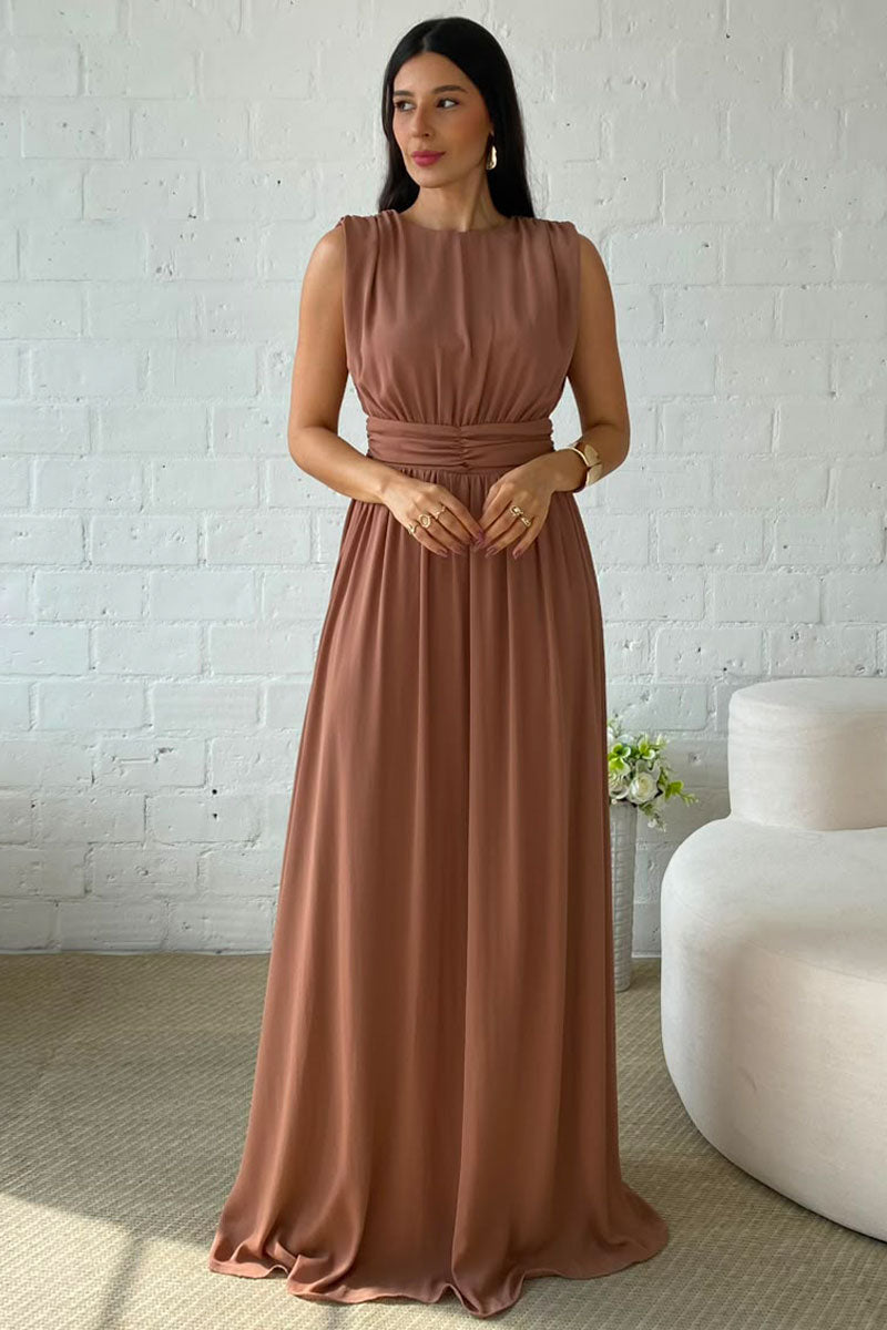 Vestido Esmeralda Longo - Marrom