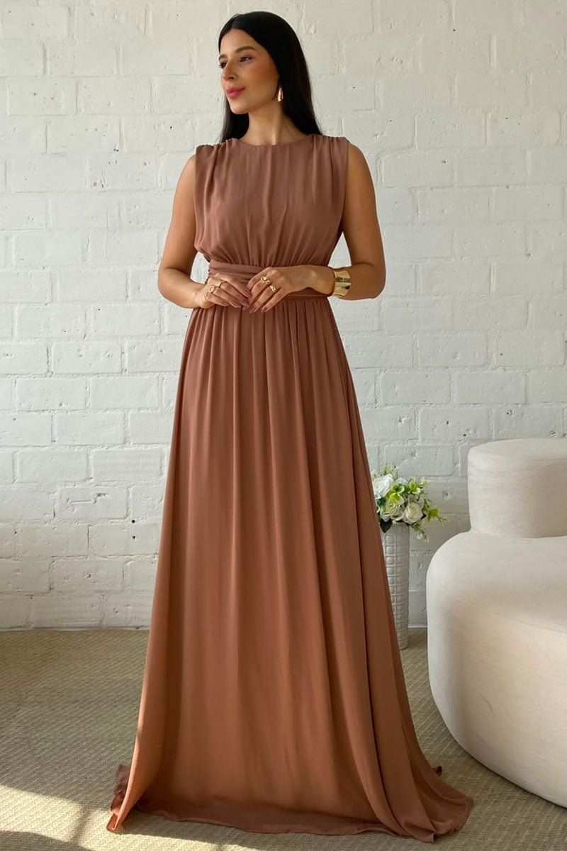 Vestido Esmeralda Longo - Marrom