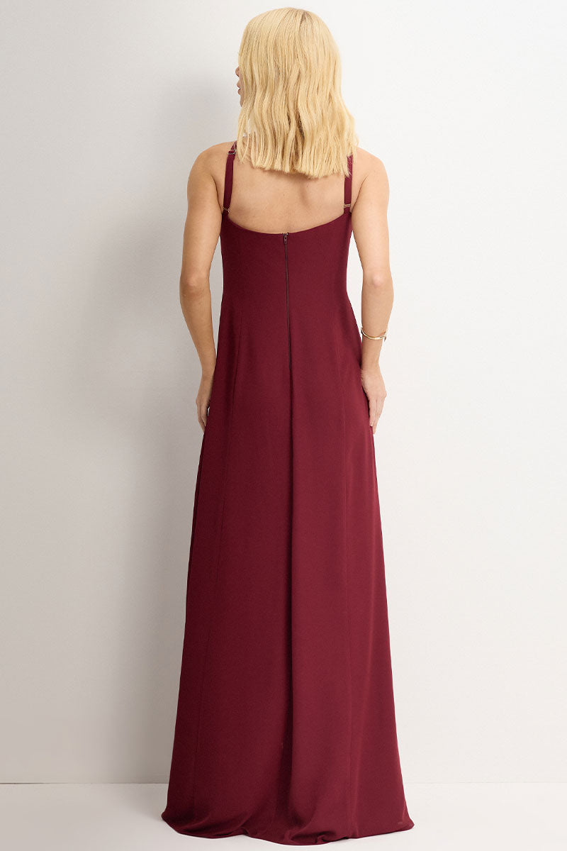 Vestido Adelaide Longo - Vinho