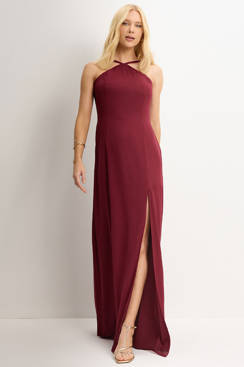 Vestido Adelaide Longo - Vinho