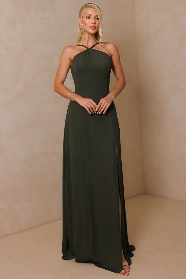Vestido Adelaide Longo - Verde Musgo