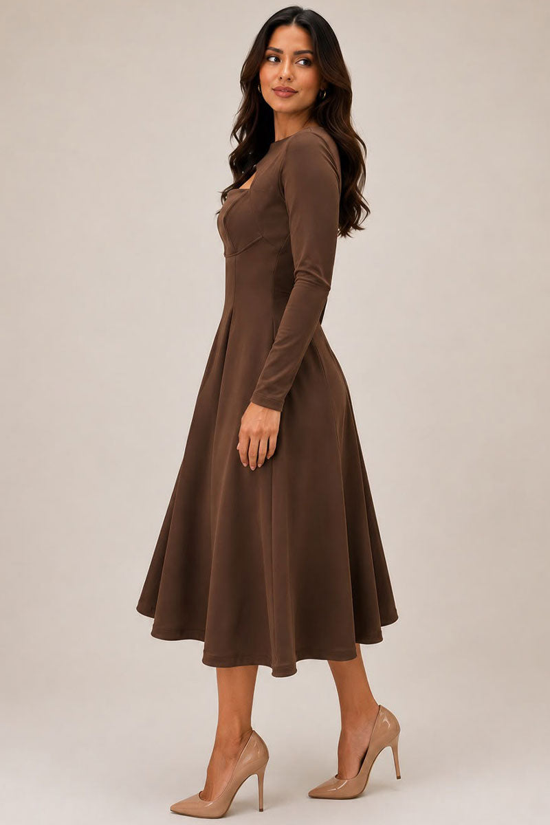 Vestido Dakota Midi - Marrom