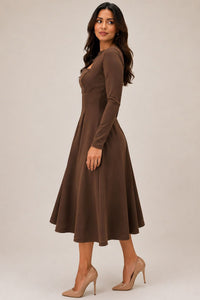 Vestido Dakota Midi - Marrom