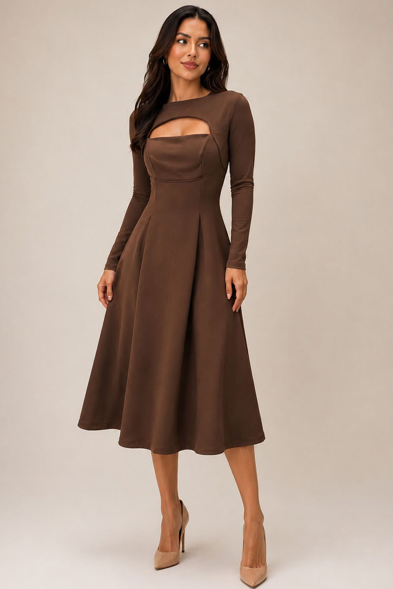 Vestido Dakota Midi - Marrom