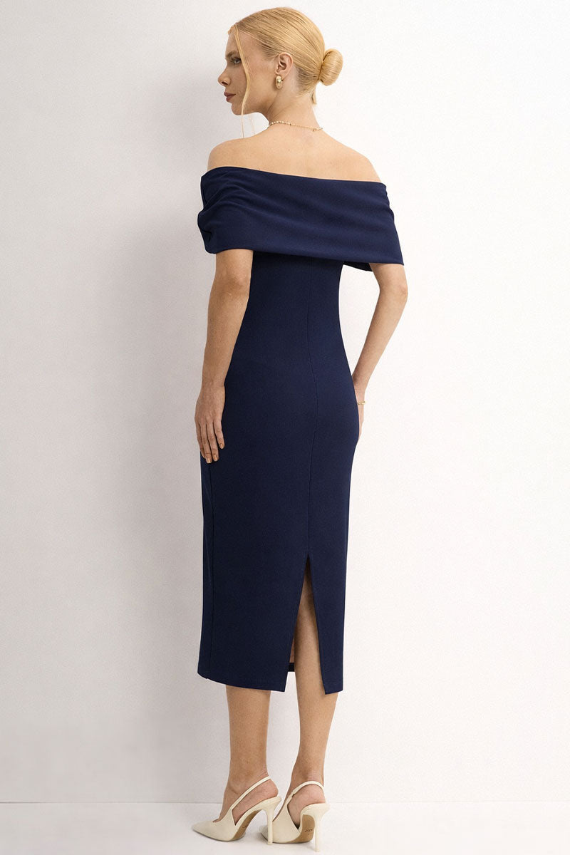 Vestido Dalila Ombro a Ombro - Azul Marinho