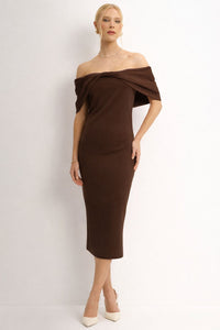 Vestido Dalila Ombro a Ombro - Marrom