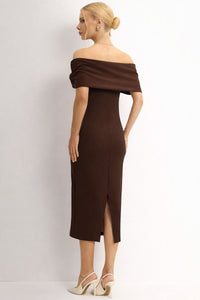Vestido Dalila Ombro a Ombro - Marrom