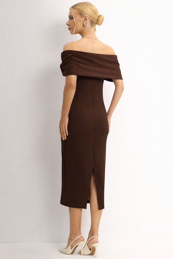 Vestido Dalila Ombro a Ombro - Marrom