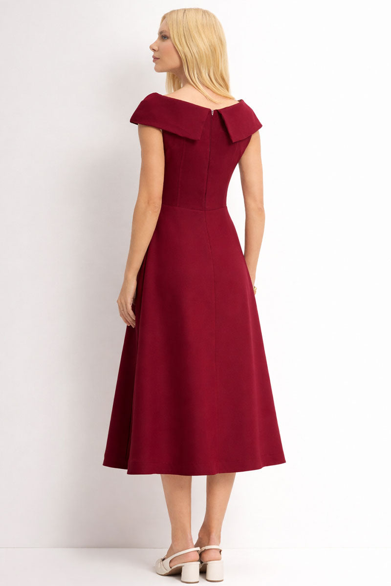 Vestido Dara Evasê - Vinho