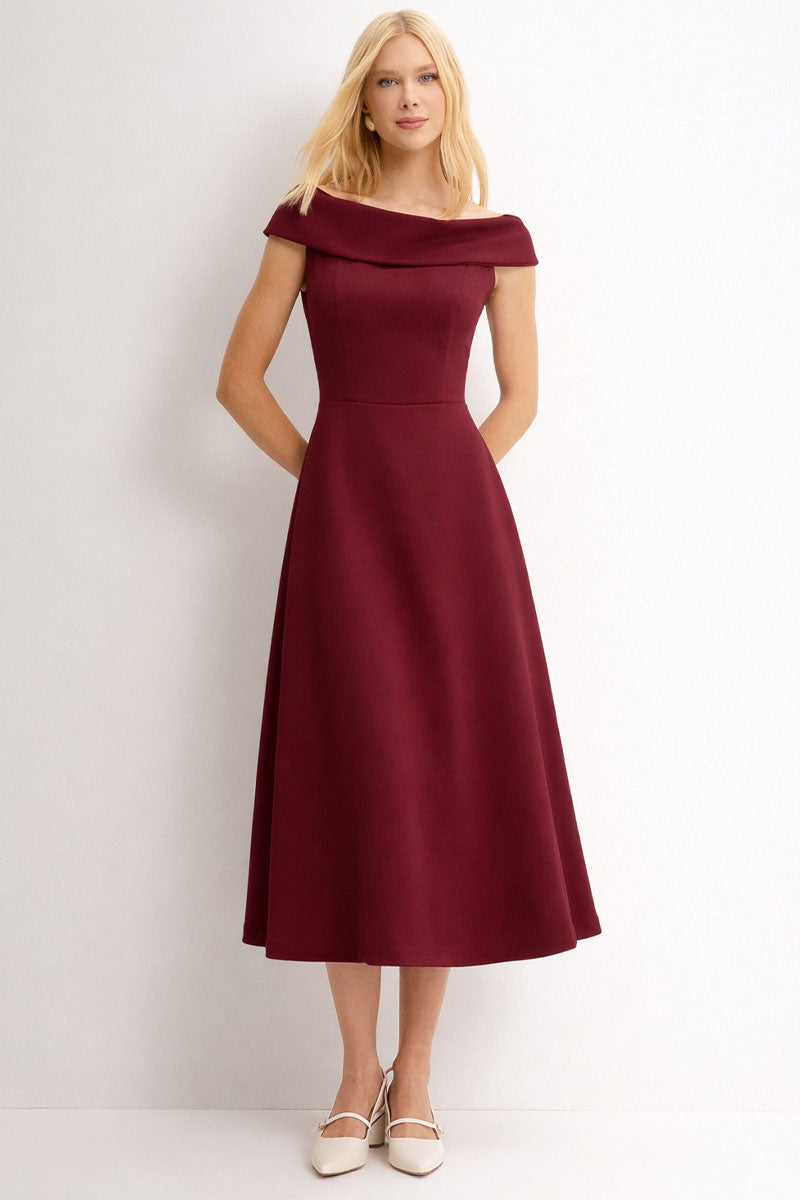 Vestido Dara Evasê - Vinho