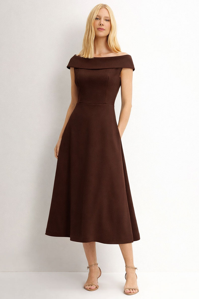 Vestido Dara Evasê - Marrom