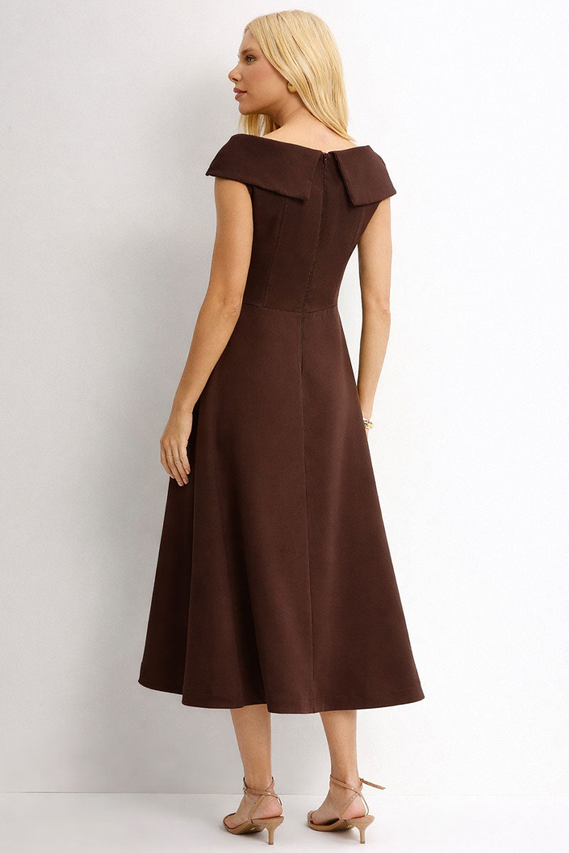 Vestido Dara Evasê - Marrom