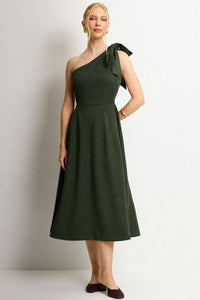 Vestido Safira Um Ombro Só - Verde