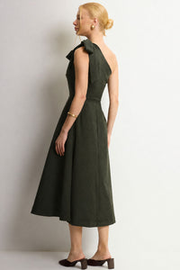 Vestido Safira Um Ombro Só - Verde