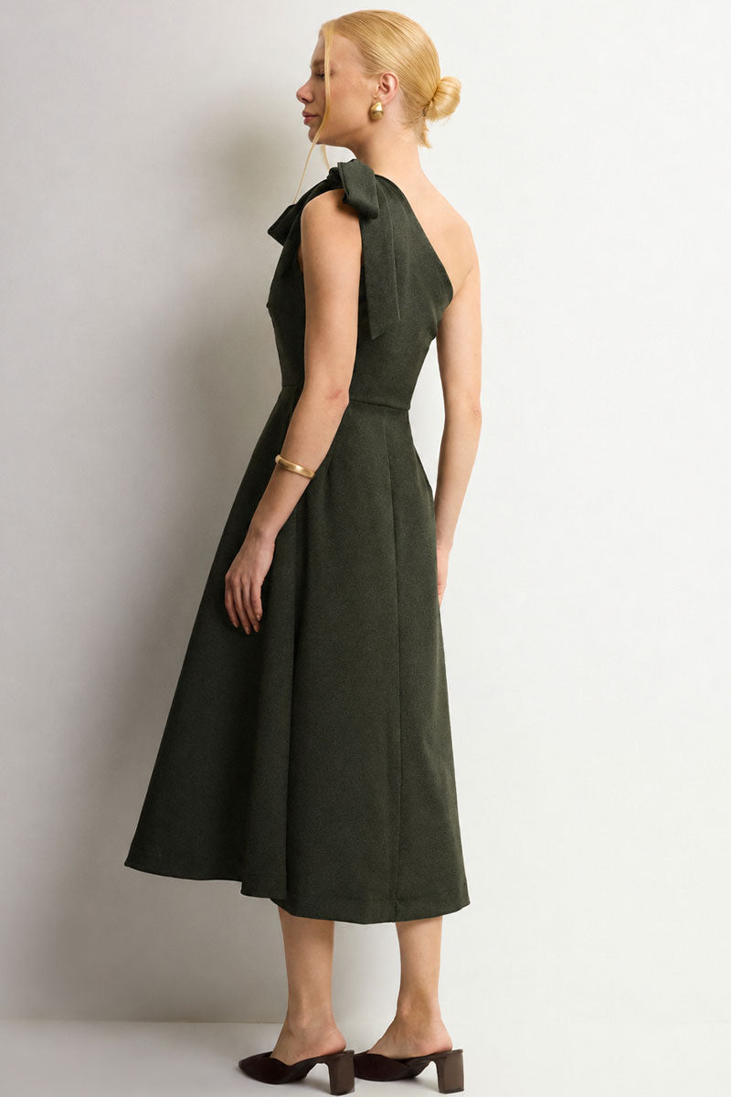 Vestido Safira Um Ombro Só - Verde