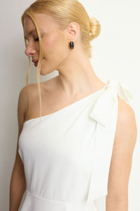Vestido Safira Um Ombro Só - Off White