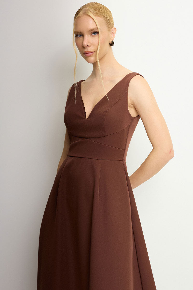 Vestido Maju Alfaiataria - Marrom