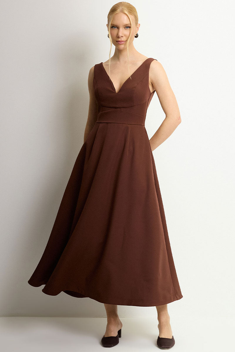 Vestido Maju Alfaiataria - Marrom