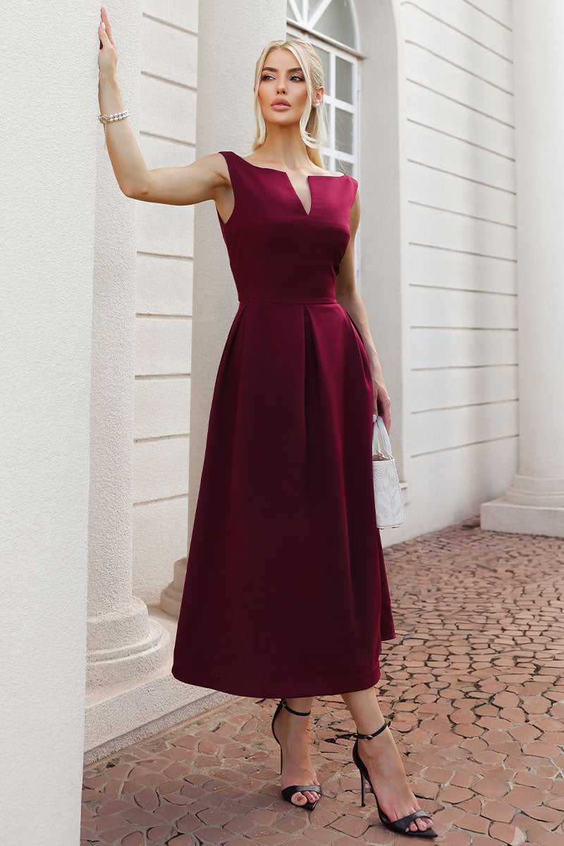 Vestido Tarcila Midi - Vinho