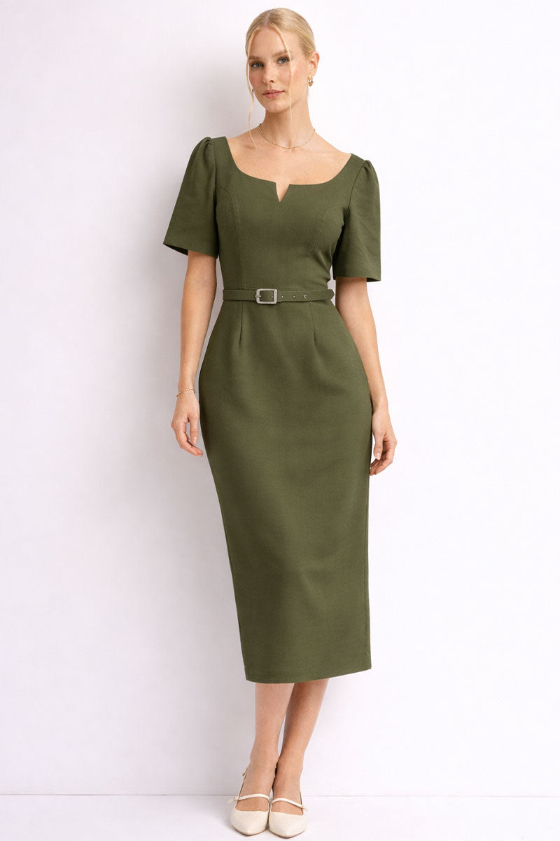 Vestido Aline Alfaiataria - Verde