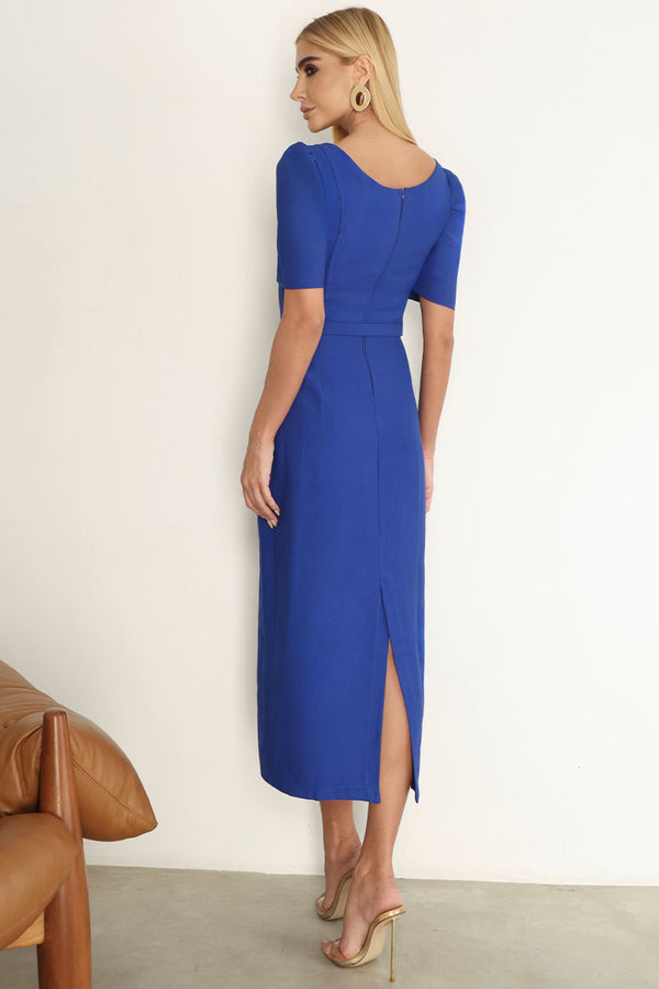 Vestido Aline Alfaiataria - Azul