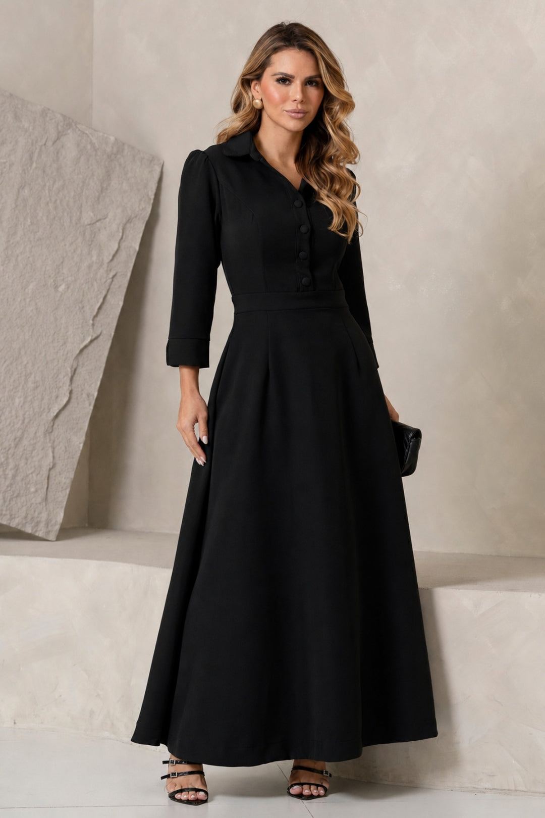 Vestido Magnólia Rodado - Preto