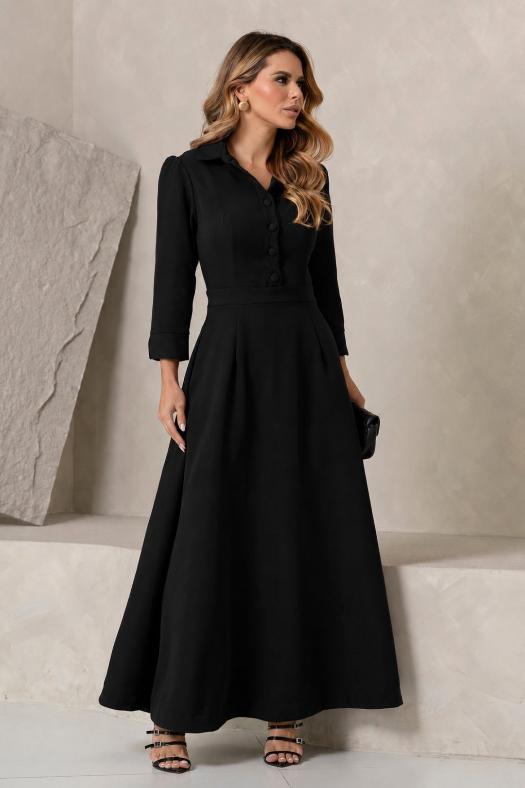 Vestido Magnólia Rodado - Preto