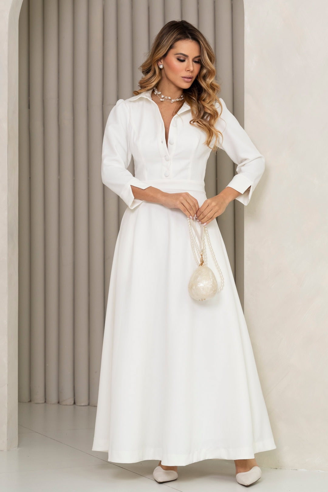 Vestido Magnólia Rodado - Off White