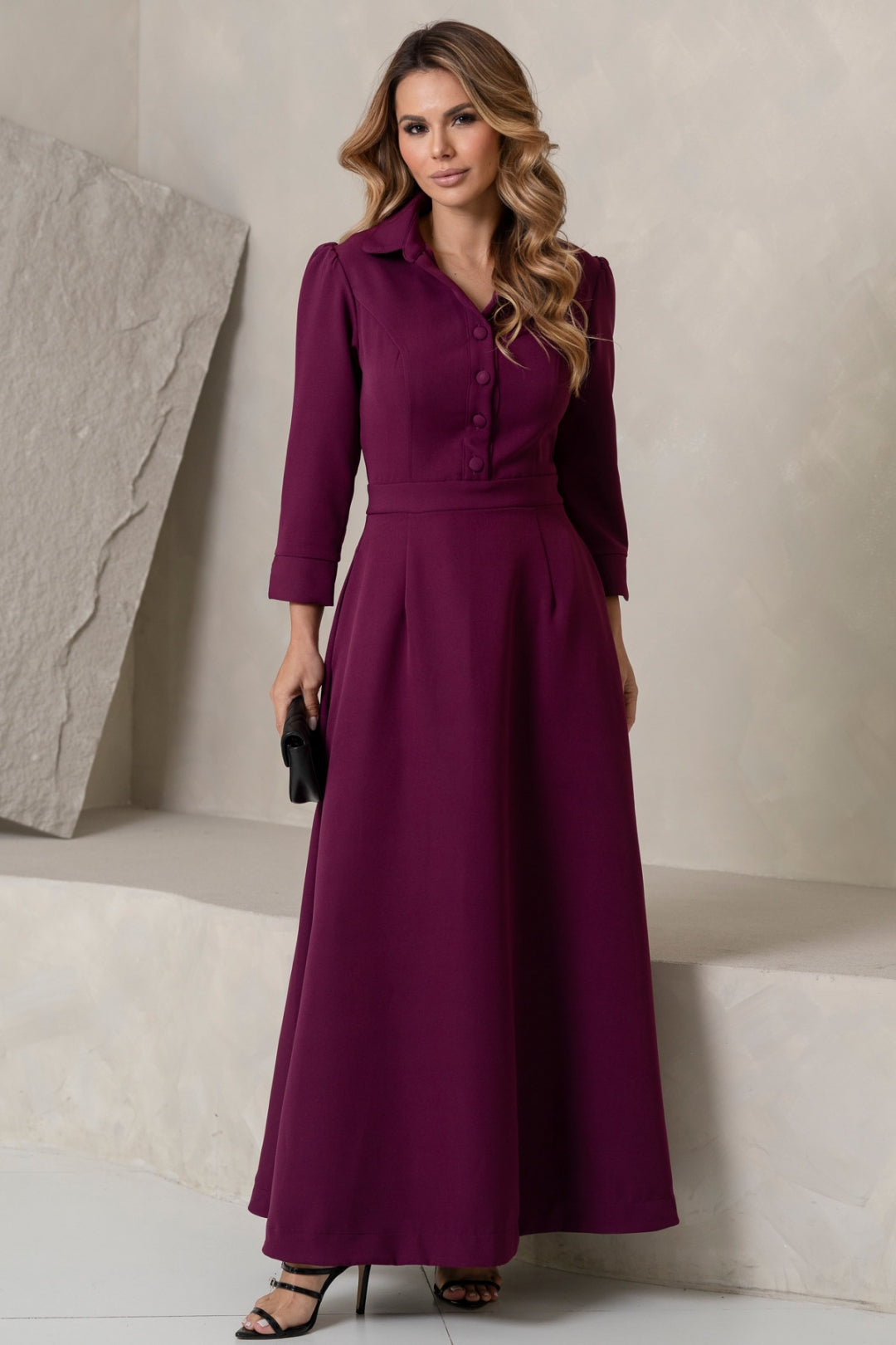 Vestido Magnólia Rodado - Uva