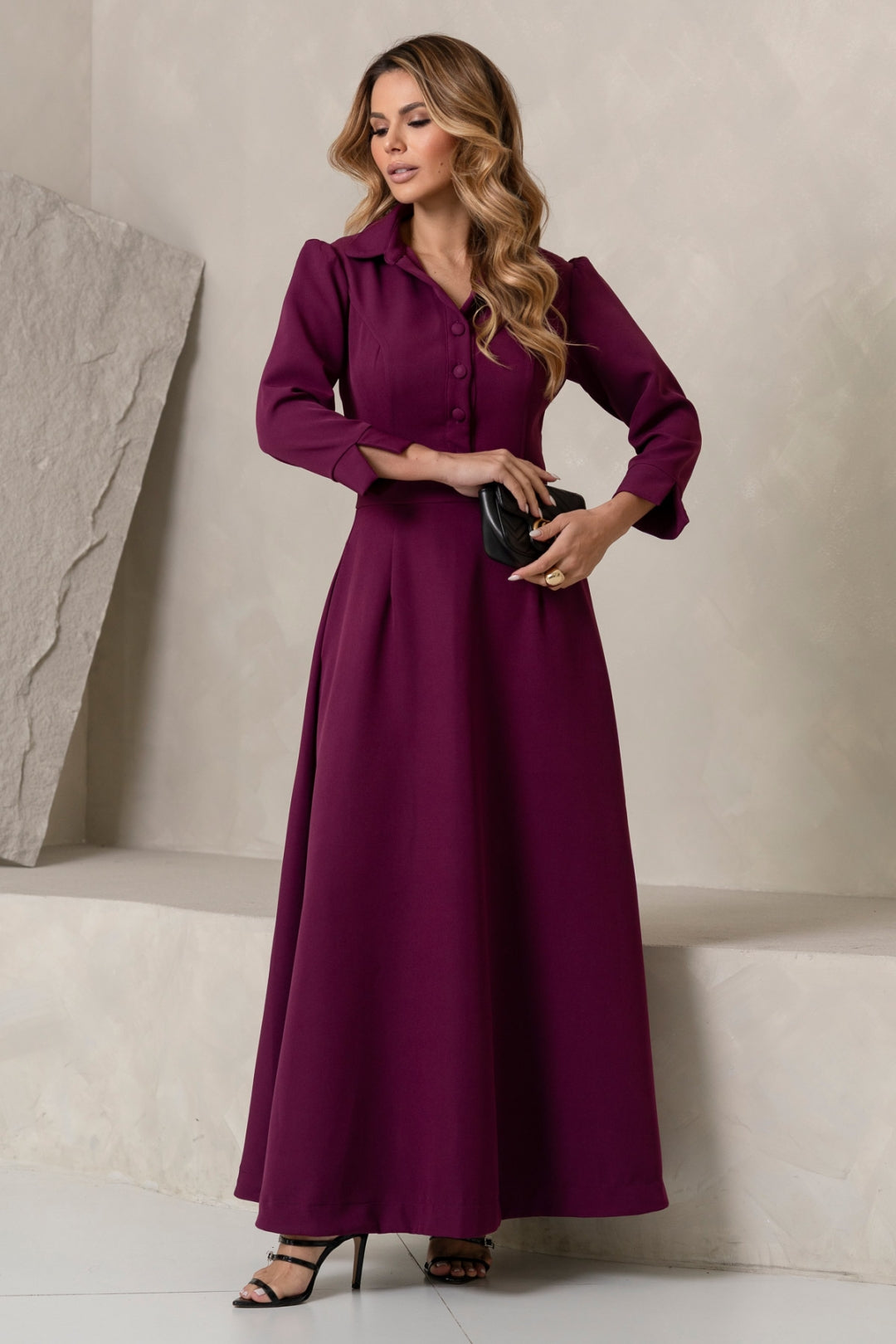 Vestido Magnólia Rodado - Uva