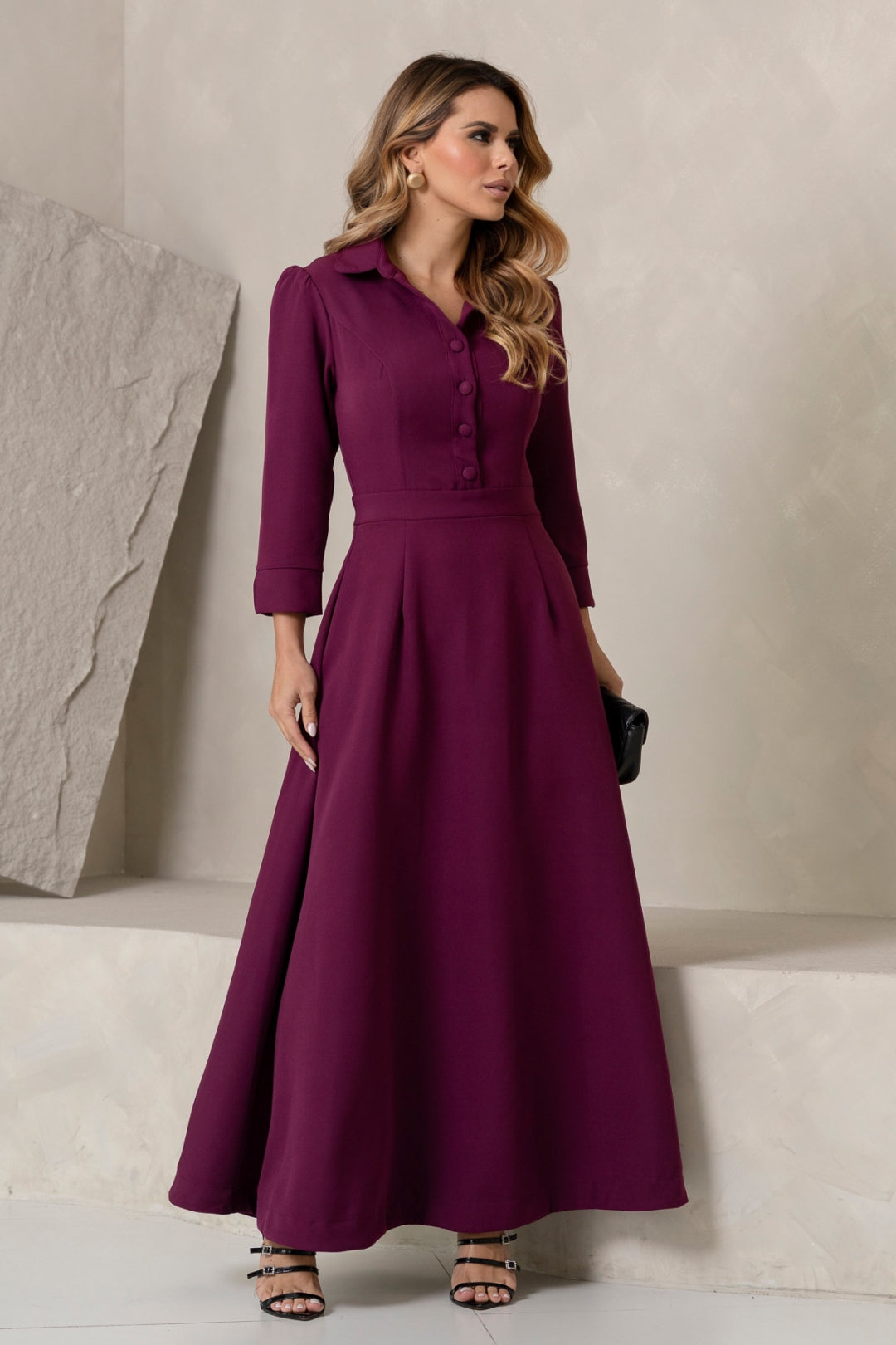 Vestido Magnólia Rodado - Uva