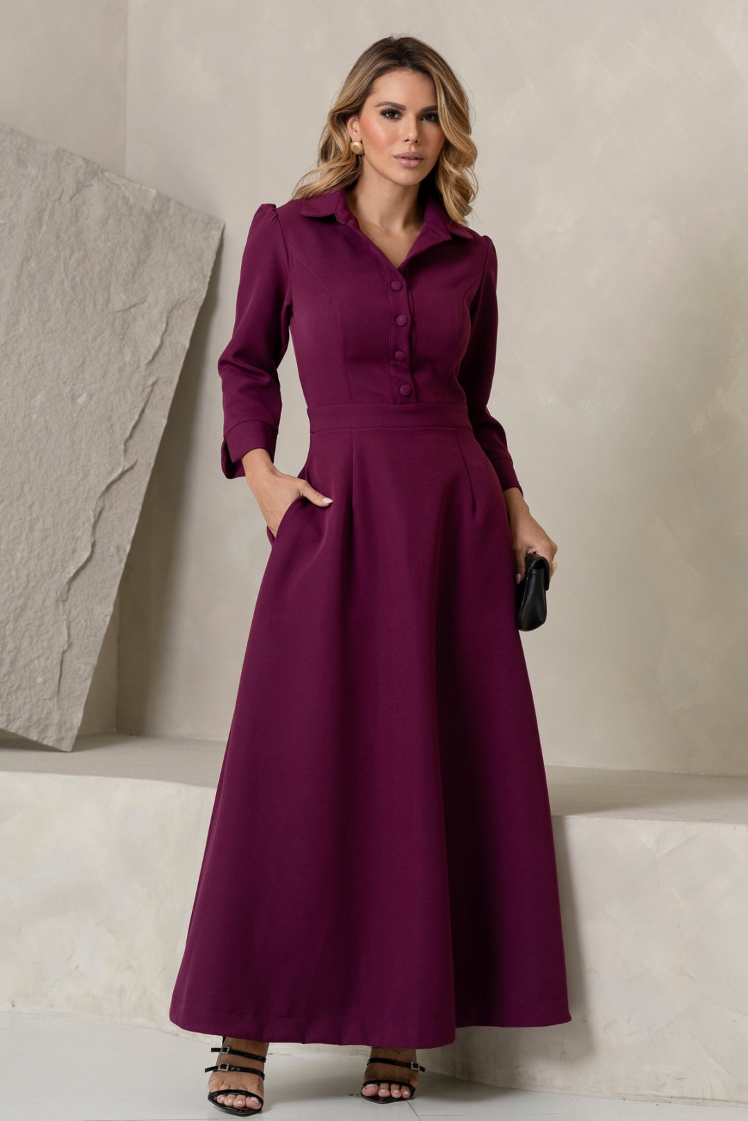 Vestido Magnólia Rodado - Uva