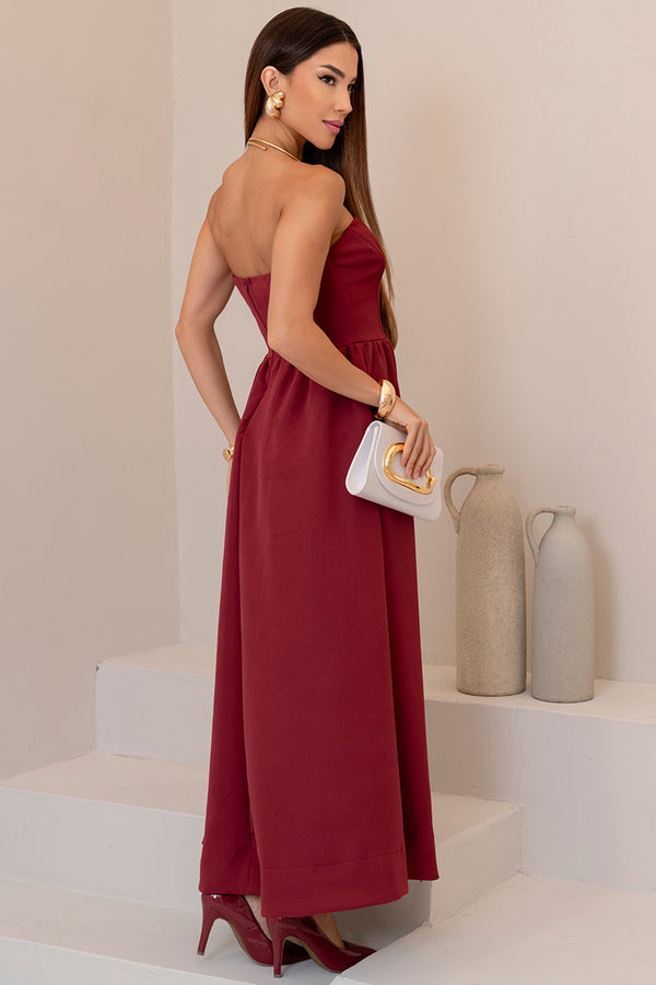 Vestido Fiorella Corselet - Vinho