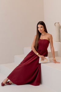 Vestido Fiorella Corselet - Vinho