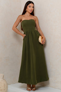 Vestido Fiorella Corselet - Verde Musgo