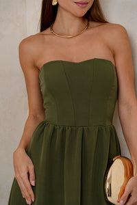 Vestido Fiorella Corselet - Verde Musgo