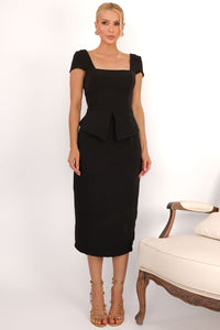 Vestido Mavie Tubinho Peplum - Preto