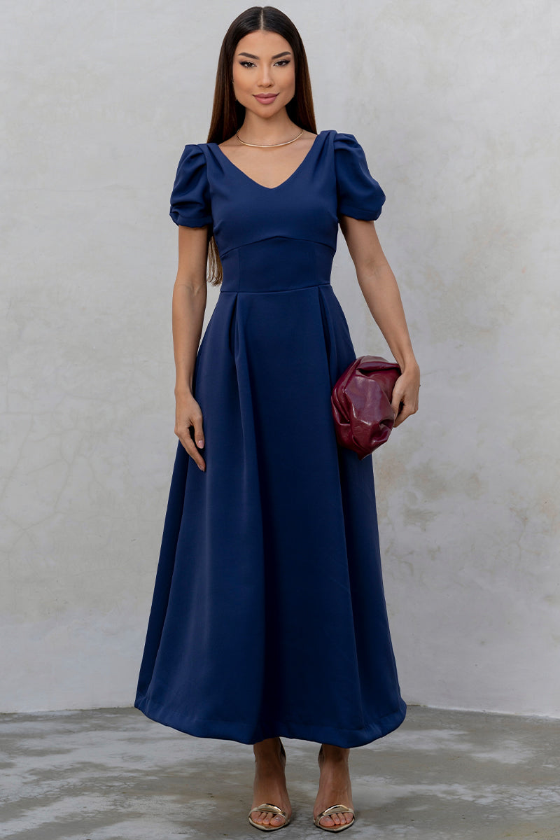Vestido Maxi Midi Penélope - Azul Marinho