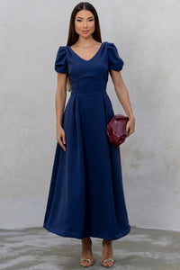 Vestido Maxi Midi Penélope - Azul Marinho