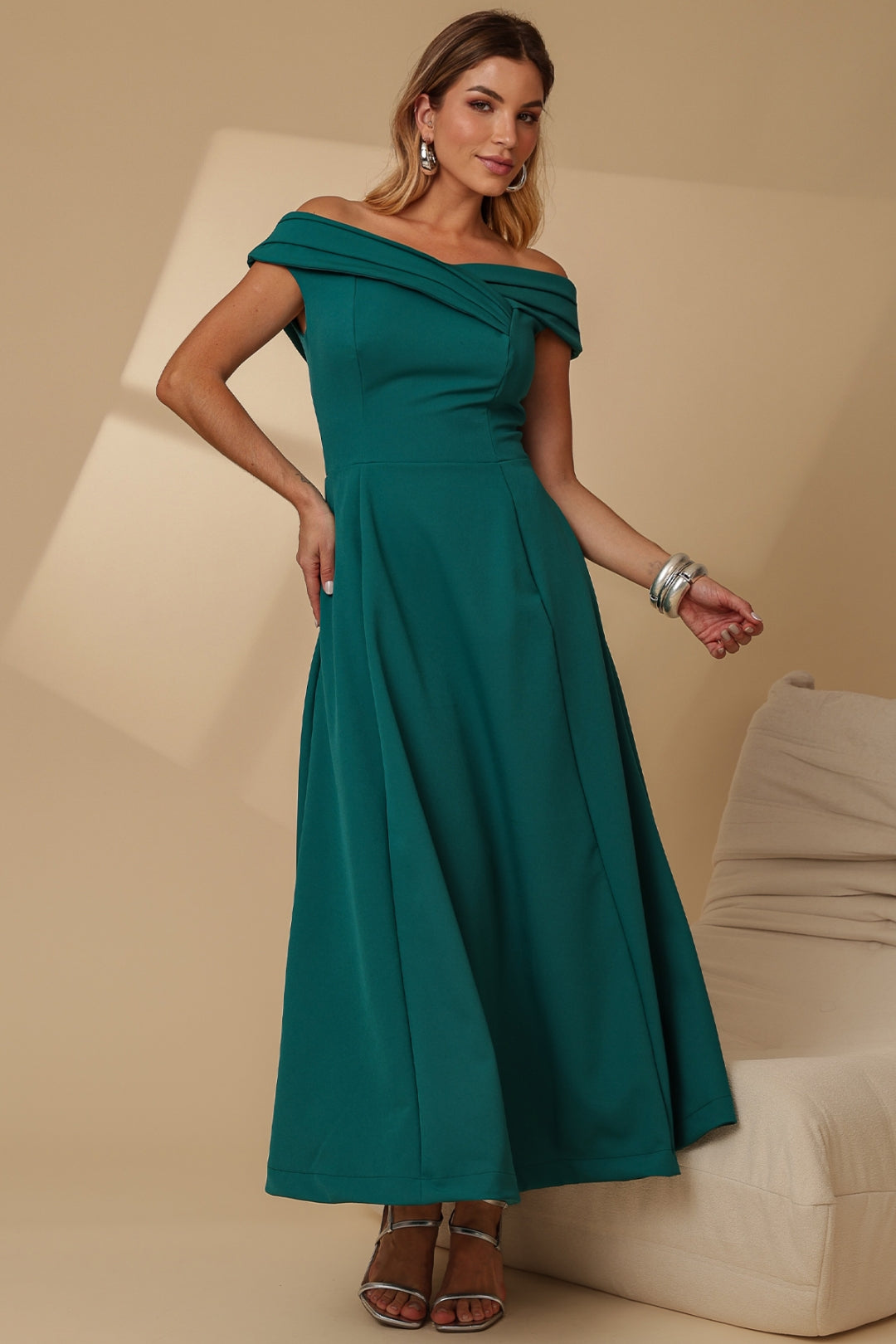 Vestido Miriam Midi Ombro a Ombro - Verde
