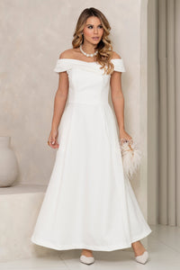 Vestido Miriam Midi Ombro a Ombro - Off White